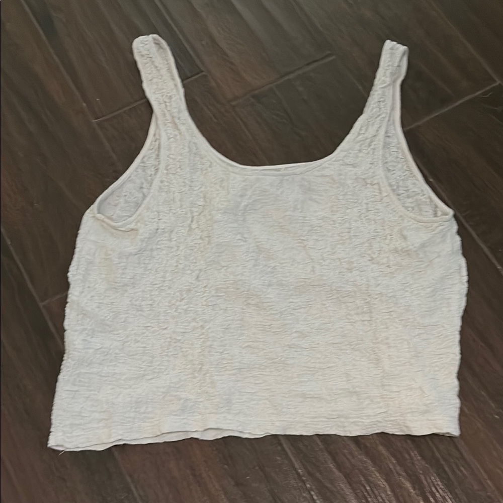 Women's White Textured Tank Top